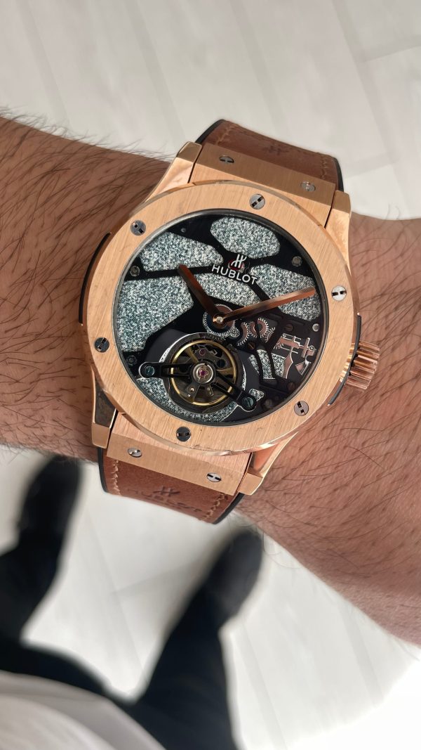 Hublot Classic Fusion Tourbillon Kahverengi 42mm Rosegold Replika Saat