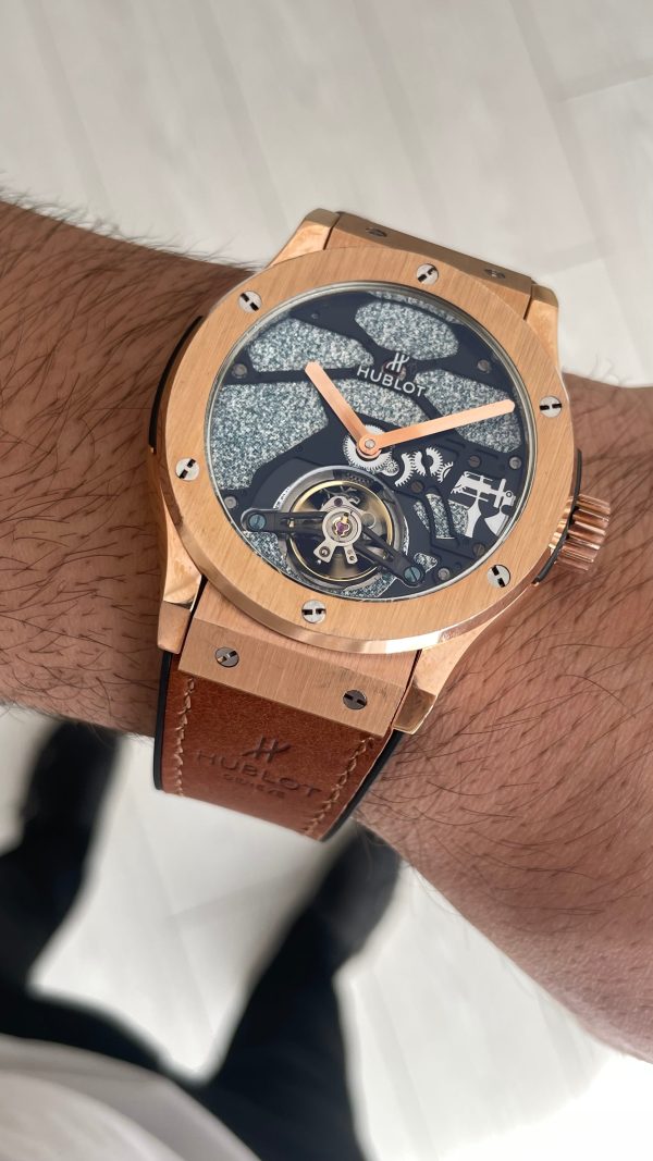 Hublot Classic Fusion Tourbillon Kahverengi 42mm Rosegold Replika Saat