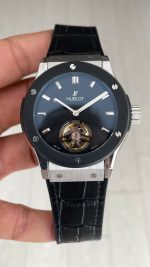 Hublot Classic Fusion Tourbillon Siyah 42mm PVD Black Silver Replika Saat