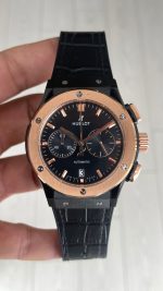 Hublot Classic Fusion Vendome Siyah 42mm PVD Black Rosegold Replika Saat