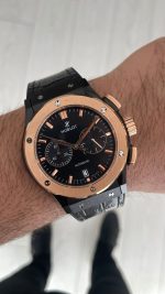 Hublot Classic Fusion Vendome Siyah 42mm PVD Black Rosegold Replika Saat
