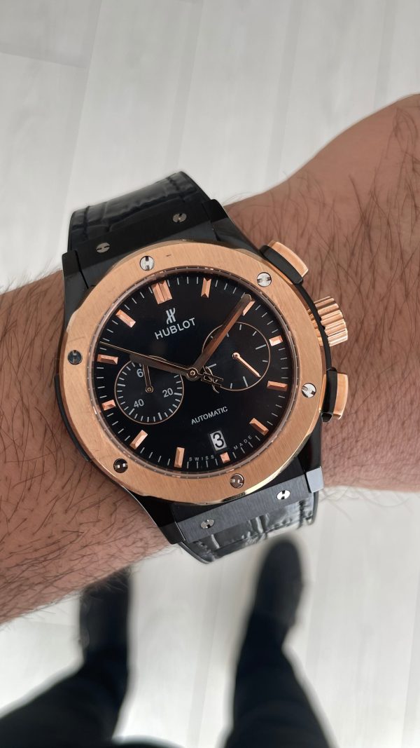 Hublot Classic Fusion Vendome Siyah 42mm PVD Black Rosegold Replika Saat