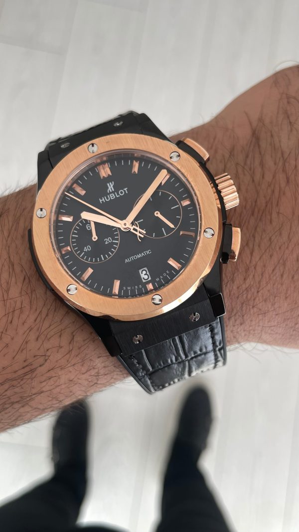 Hublot Classic Fusion Vendome Siyah 42mm PVD Black Rosegold Replika Saat