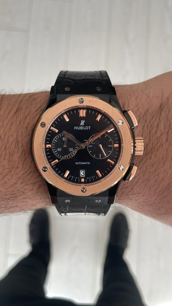 Hublot Classic Fusion Vendome Siyah 42mm PVD Black Rosegold Replika Saat