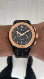 Hublot Classic Fusion Vendome Siyah 42mm PVD Black Rosegold Replika Saat