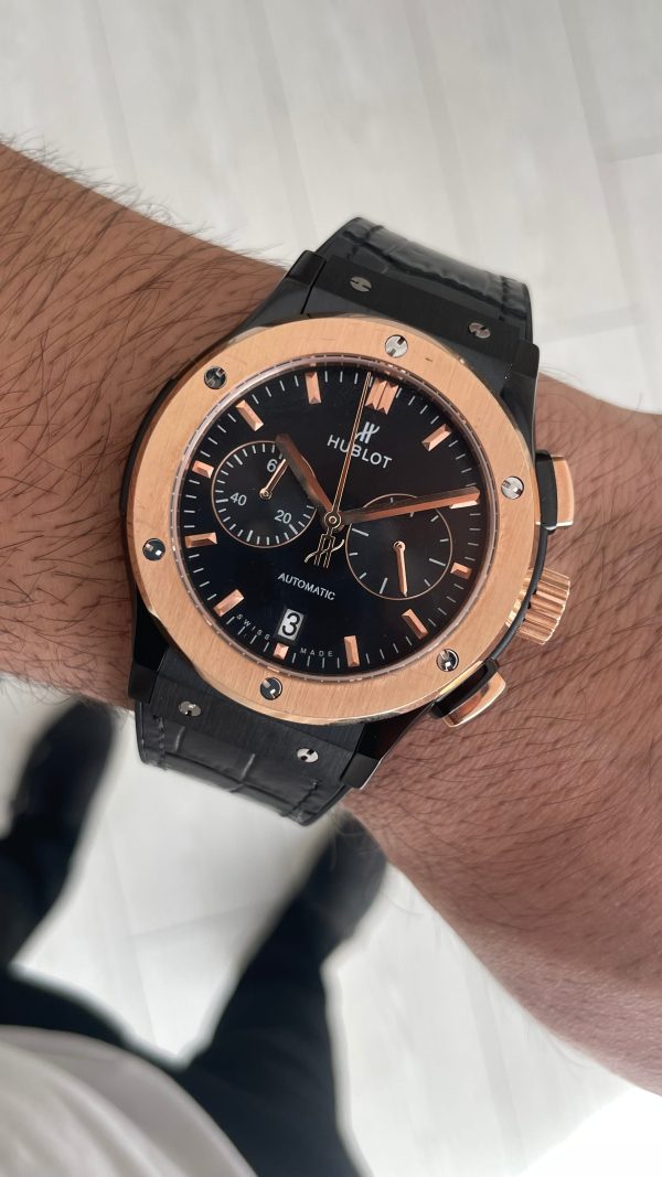 Hublot Classic Fusion Vendome Siyah 42mm PVD Black Rosegold Replika Saat