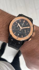 Hublot Classic Fusion Vendome Siyah 42mm PVD Black Rosegold Replika Saat
