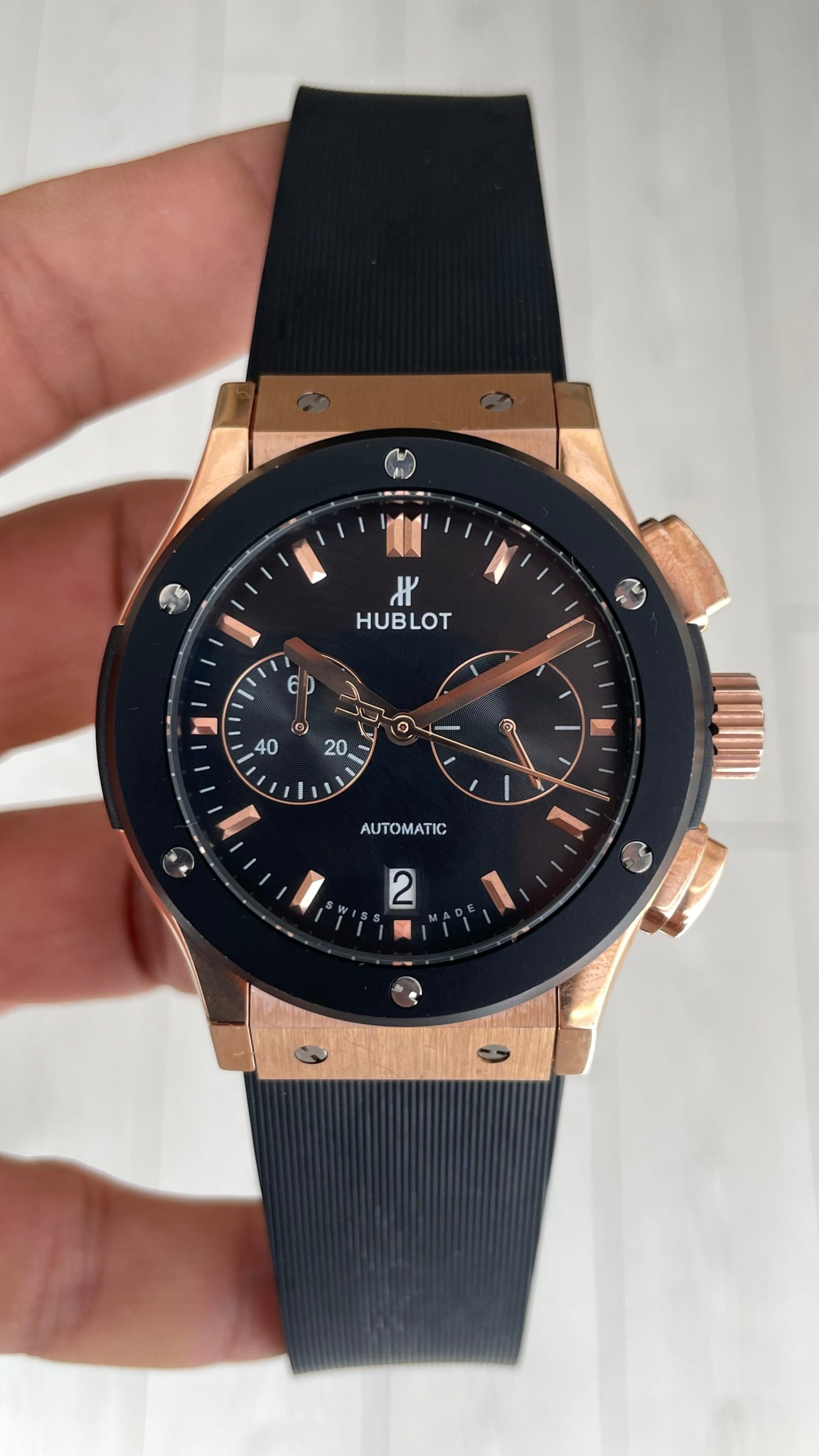 Hublot Classic Fusion Vendome Siyah 42mm Rose Black Replika Saat Hublot Classic Fusion Vendome Siyah 42mm Rose Black Replika Saat