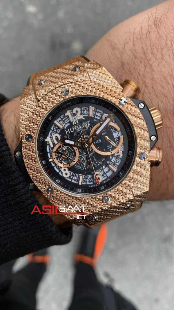 Hublot Unico Big Bang King 441 OX Rose 45 mm Kahverengi Kordon Hublot Unico Big Bang King 441 OX Rose 45 mm Kahverengi Kordon