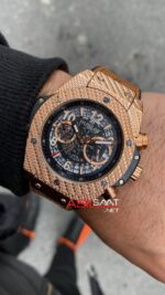 Hublot Unico Big Bang King 441 OX Rose 45 mm Kahverengi Kordon
