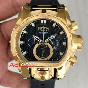 Invicta Magnum Zeus Bolt Reserve Siyah 25607 Gold 52mm Replika Saat