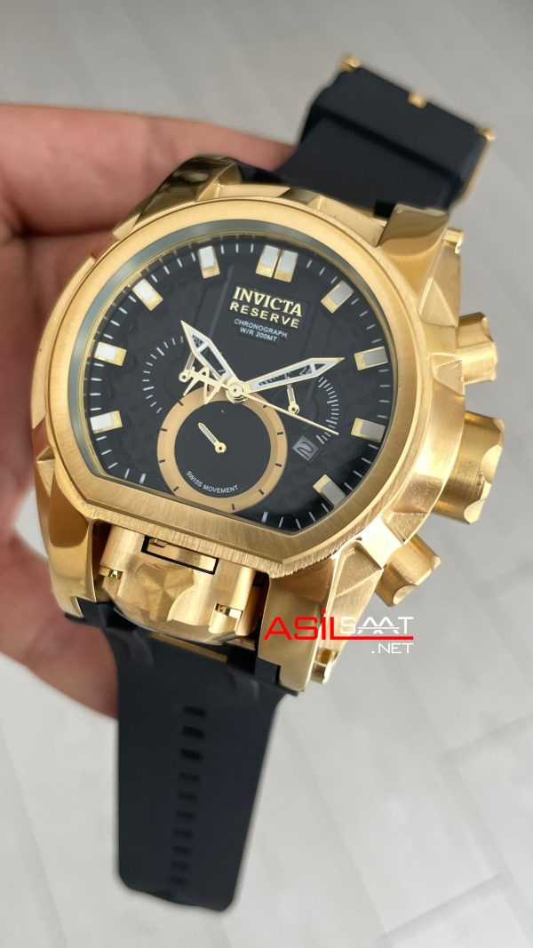 Invicta Magnum Zeus Bolt Reserve Siyah 25607 Gold 52mm Replika Saat
