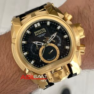 Invicta Magnum Zeus Bolt Reserve Siyah 25607 Gold 52mm Replika Saat