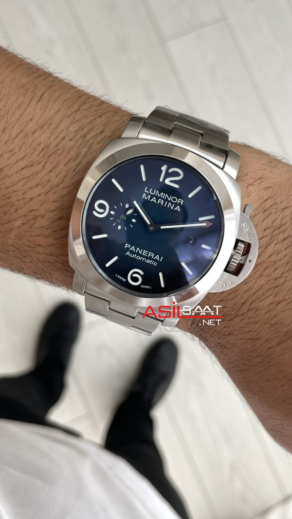 Panerai Luminor Marina PAM01316 Mavi Kadran 44mm Silver Replika Saat Panerai Luminor Marina PAM01316 Mavi Kadran 44mm Silver Replika Saat