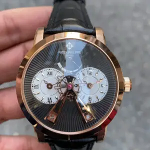 Patek Philippe Dual Time Rose Siyah Kadran