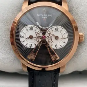 Patek Philippe Dual Time Rose Siyah Kadran
