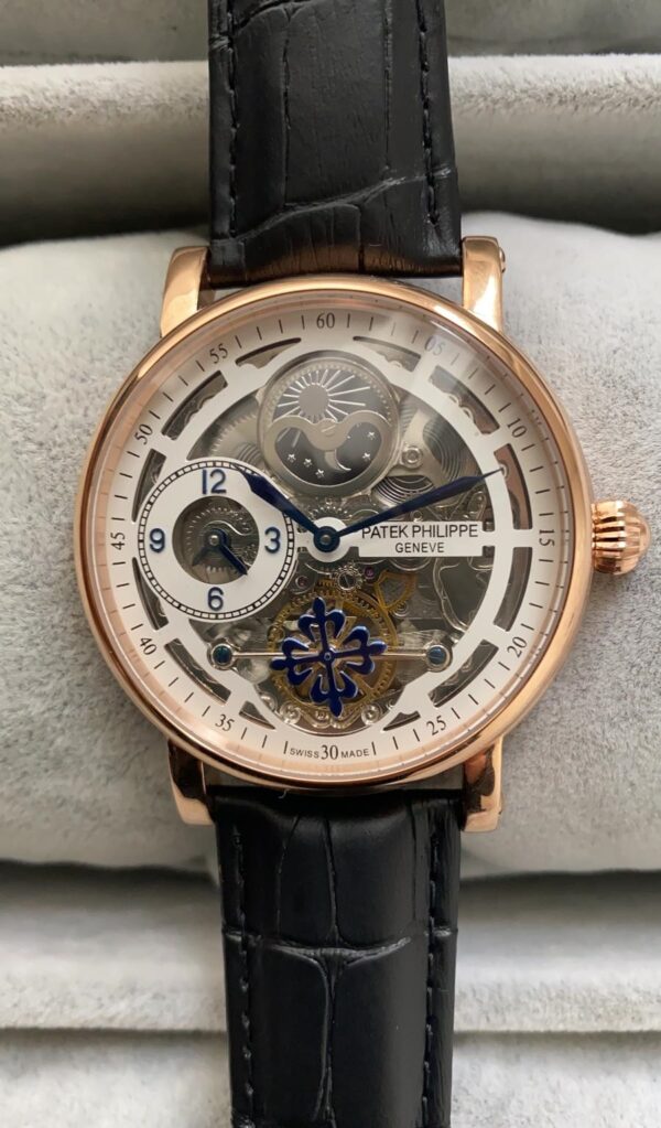 Patek Philippe Geneve Moonphase Tourbillon İskelet Rose Beyaz
