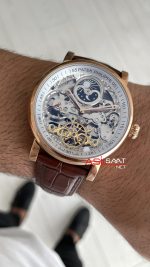 Patek Philippe Geneve Tourbillon İskelet Kahverengi Rose Skeleton Replika Saat