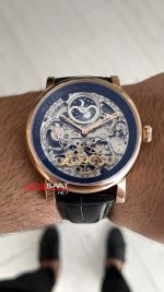 Patek Philippe Geneve Tourbillon İskelet Siyah Kadran 42mm Rose Skeleton Replika Saat