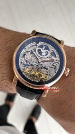 Patek Philippe Geneve Tourbillon İskelet Siyah Kadran 42mm Rose Skeleton Replika Saat