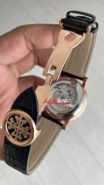 Patek Philippe Geneve Tourbillon İskelet Siyah Kadran 42mm Rose Skeleton Replika Saat