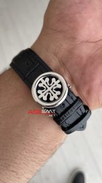 Patek Philippe Geneve Tourbillon İskelet Siyah Kadran 42mm Silver Skeleton Replika Saat