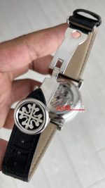 Patek Philippe Geneve Tourbillon İskelet Siyah Kadran 42mm Silver Skeleton Replika Saat