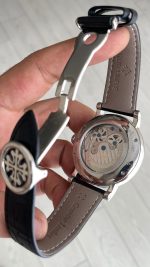 Patek Philippe Geneve Tourbillon Moonphase Silver Siyah Kadran 42 mm Replika Saat
