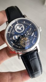Patek Philippe Geneve Tourbillon Moonphase Skeleton Siyah Kadran 42 mm İskelet Replika Saat