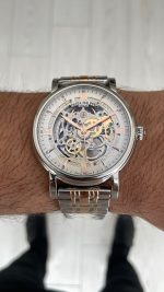 Patek Philippe Geneve Tourbillon Skeleton Silver Rose 42 mm İskelet Replika Saat