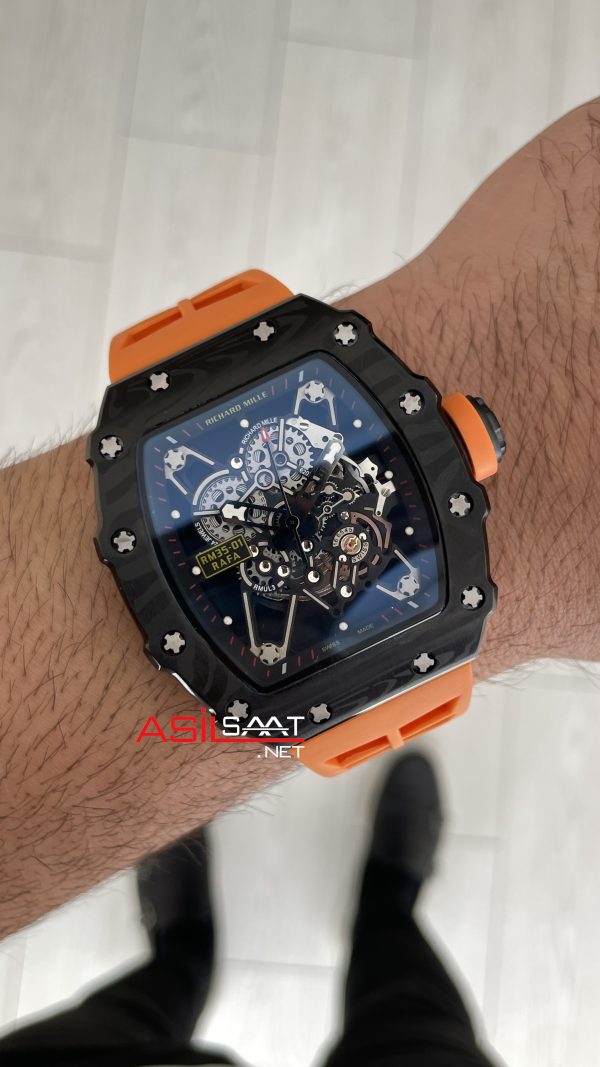 Richard Mille Rafael Nadal RM35-01 Carbon Turuncu Replika Saat Richard Mille Rafael Nadal RM35-01 Carbon Turuncu Replika Saat