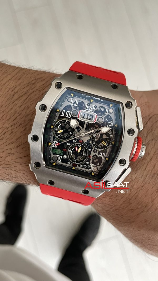 Richard Mille RM011 Titanium Flyback Kırmızı Chronograph 50mm Richard Mille RM011 Titanium Flyback Kırmızı Chronograph 50mm