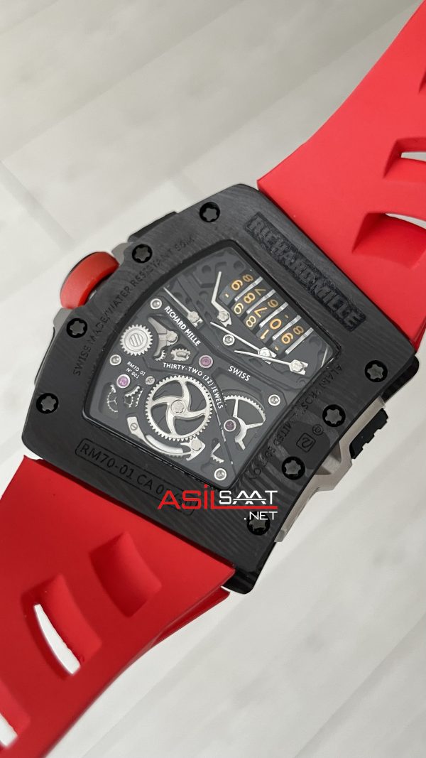 Richard Mille RM70 Alain Prost Tourbillon Carbon TPT Kırmızı