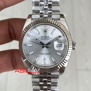 Rolex Datejust Beyaz 126334 Jubilee 41mm DD3235 V2 Super Klon Swiss ETA Saat AR Factory