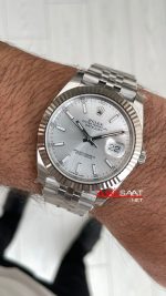 Rolex Datejust Beyaz 126334 Jubilee 41mm DD3235 V2 Super Klon Swiss ETA Saat AR Factory