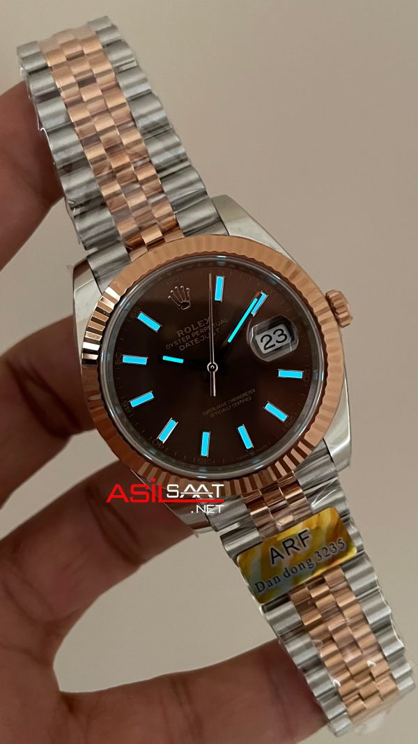 Rolex Datejust Chocolate 126331 Jubilee Rose Two Tone 41mm DD3235 V2 Super Clone Swiss ETA Saat AR Factory Rolex Datejust Chocolate 126331 Jubilee Rose Two Tone 41mm DD3235 V2 Super Clone Swiss ETA Saat AR Factory