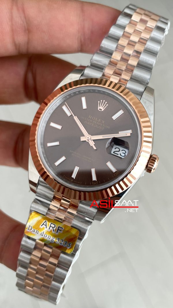Rolex Datejust Chocolate 126331 Jubilee Rose Two Tone 41mm DD3235 V2 Super Clone Swiss ETA Saat AR Factory Rolex Datejust Chocolate 126331 Jubilee Rose Two Tone 41mm DD3235 V2 Super Clone Swiss ETA Saat AR Factory