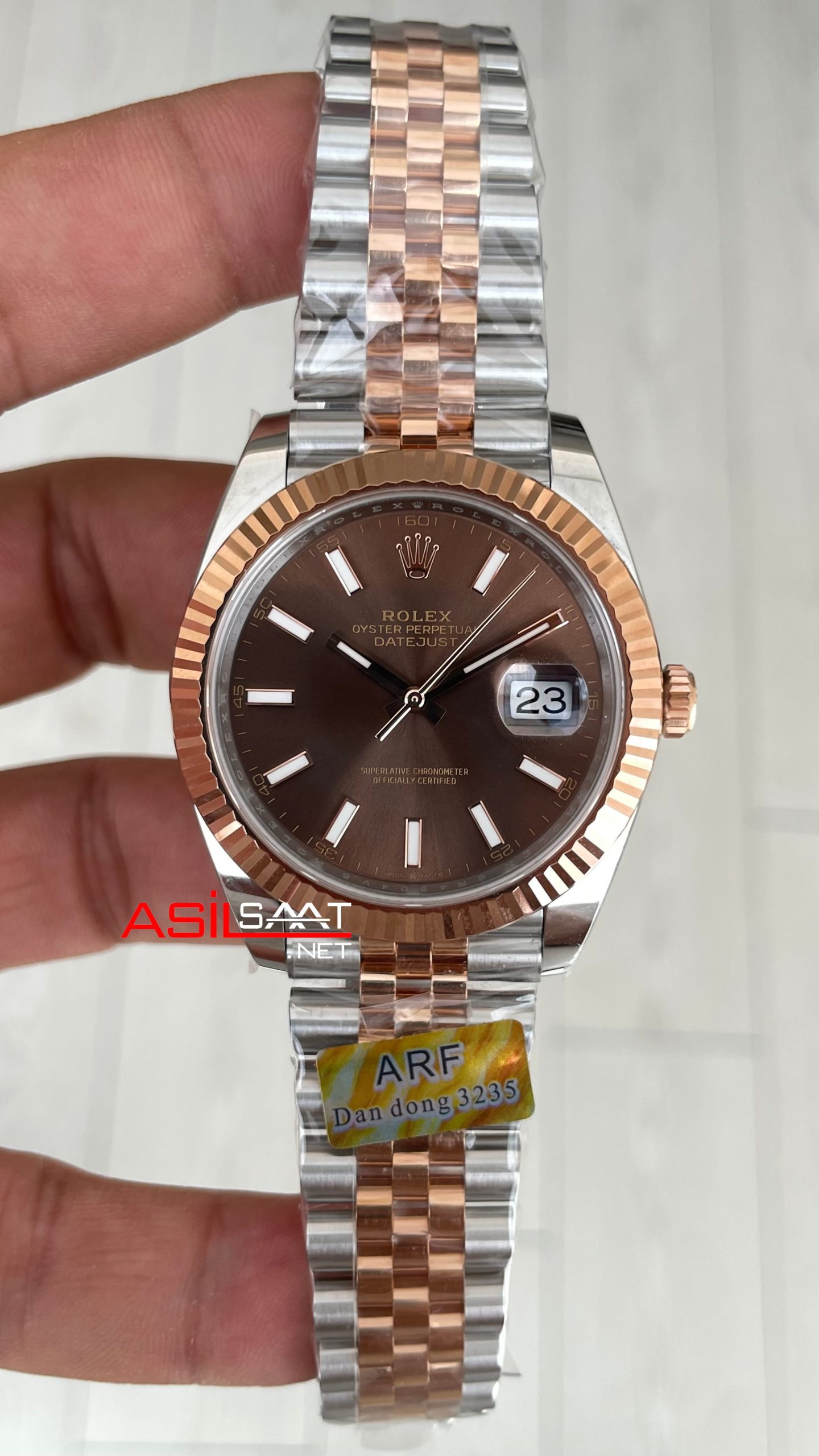 Rolex Datejust Chocolate 126331 Jubilee Rose Two Tone 41mm DD3235 V2 Super Clone Swiss ETA Saat AR Factory Rolex Datejust Chocolate 126331 Jubilee Rose Two Tone 41mm DD3235 V2 Super Clone Swiss ETA Saat AR Factory