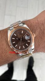 Rolex Datejust Chocolate 126331 Jubilee Rose Two Tone 41mm DD3235 V2 Super Clone Swiss ETA Saat AR Factory