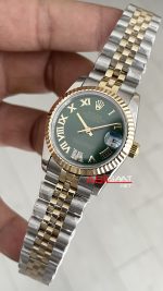 Rolex Datejust Green Romen Dial 278273 Jubilee 31mm Lady Pırlantalı Zeytin Yeşili Kadran Two Tone Gold
