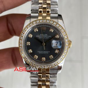 Rolex Datejust Gri Taşlı 126233 Lady Jubilee 36mm Diamond Rhodium Grey Two Tone Gold Kadın Saati