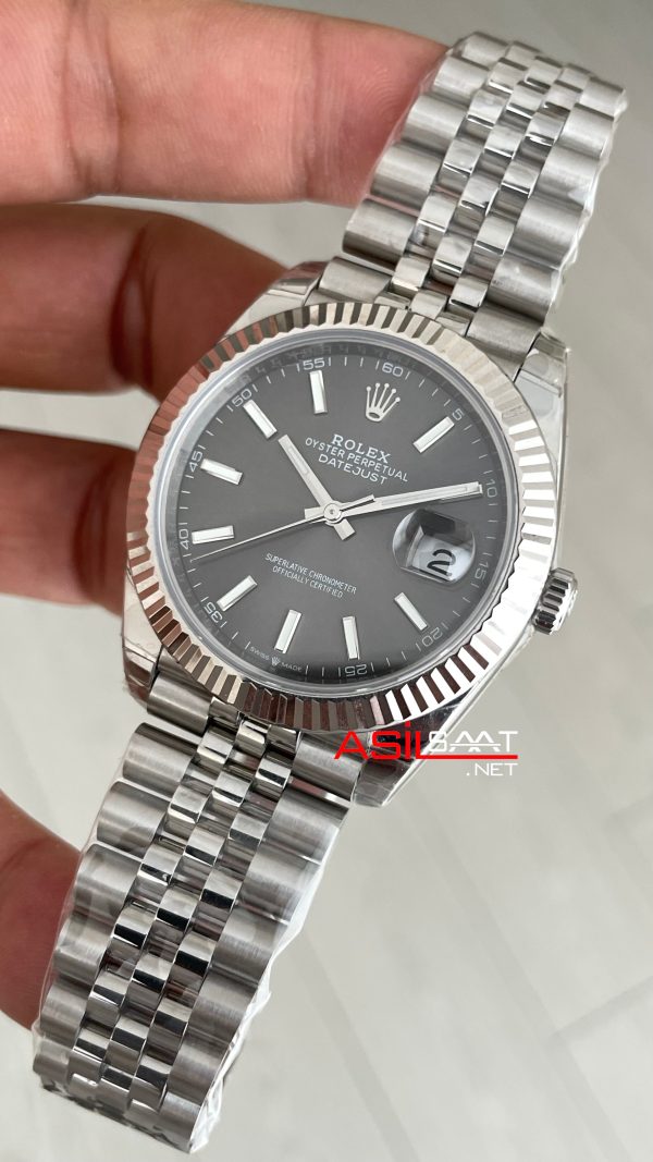 Rolex Datejust Rhodium 126334 Jubilee Gri Kadran 41mm Swiss ETA Saat Clean Factory Rolex Datejust Rhodium 126334 Jubilee Gri Kadran 41mm Swiss ETA Saat Clean Factory