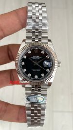 Rolex Datejust Siyah Taşlı 126334 Jubilee Black Diamond Dial 41mm Swiss ETA Saat Copy Clean