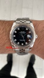 Rolex Datejust Siyah Taşlı 126334 Jubilee Black Diamond Dial 41mm Swiss ETA Saat Copy Clean