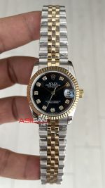 Rolex Datejust Siyah Taşlı 278273 Jubilee 31mm Black Diamond Dial Lady Two Tone Gold Kadın Saati