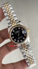 Rolex Datejust Siyah Taşlı 278273 Jubilee 31mm Black Diamond Dial Lady Two Tone Gold Kadın Saati