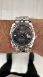 Rolex Datejust Wimbledon 126334 Jubilee 41mm DD3235 V2 Super Klon Swiss ETA Saat AR Factory
