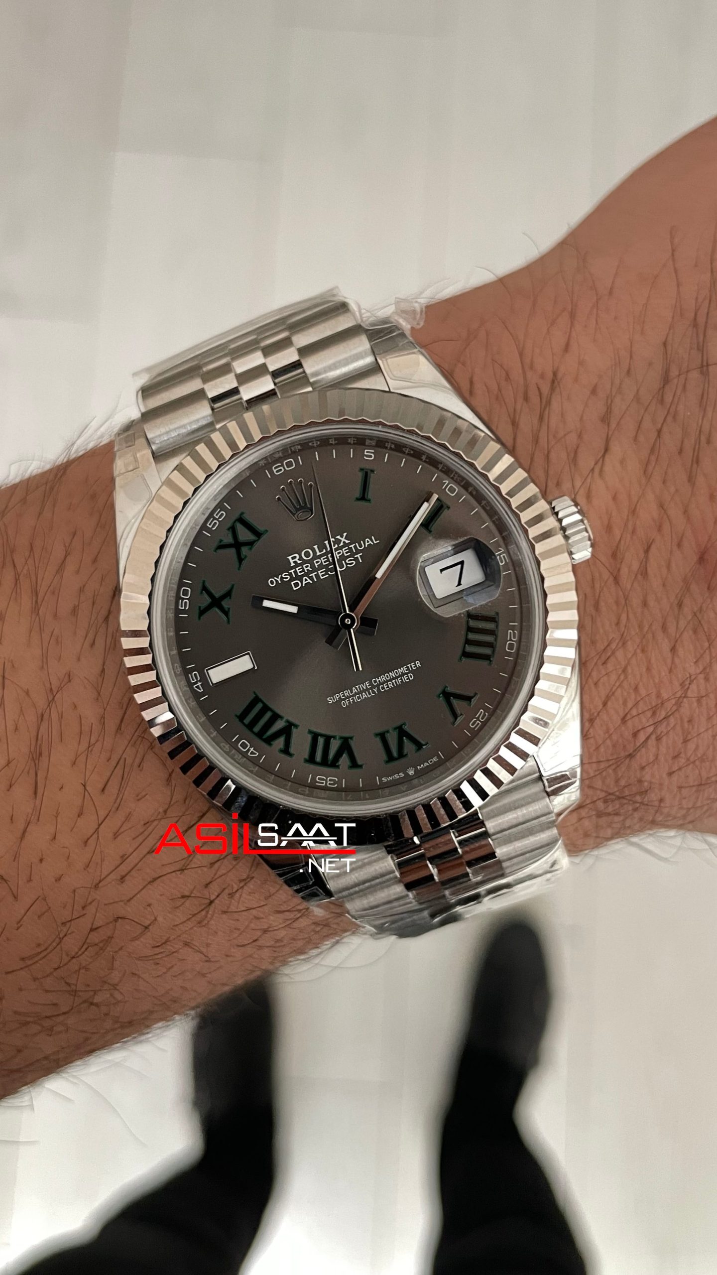Rolex Datejust Wimbledon 126334 Jubilee 41mm V2 DD3235 Super Clone Swiss ETA Saat VS Factory