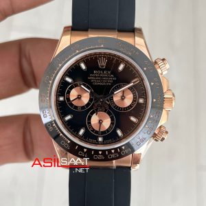 Rolex Daytona Cosmograph 116515 Siyah Everose Oysterflex 40mm Swiss ETA Saat