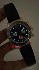 Rolex Daytona Cosmograph 116515 Siyah Everose Oysterflex 40mm Swiss ETA Saat